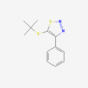 molecular formula C12H14N2S2 B2791998 5-(Tert-butylsulfanyl)-4-phenyl-1,2,3-thiadiazole CAS No. 338408-33-6