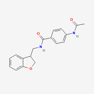 molecular formula C18H18N2O3 B2792001 N-[(2,3-dihydro-1-benzofuran-3-yl)methyl]-4-acetamidobenzamide CAS No. 1788765-51-4