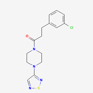 molecular formula C15H17ClN4OS B2792007 3-(3-Chlorophenyl)-1-[4-(1,2,5-thiadiazol-3-yl)piperazin-1-yl]propan-1-one CAS No. 2097895-13-9
