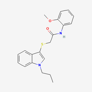 molecular formula C20H22N2O2S B2792014 N-(2-methoxyphenyl)-2-(1-propylindol-3-yl)sulfanylacetamide CAS No. 905699-33-4