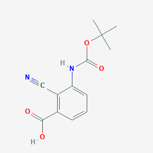 molecular formula C13H14N2O4 B2792023 3-(Tert-butoxycarbonylamino)-2-cyanobenzoic acid CAS No. 1397243-57-0