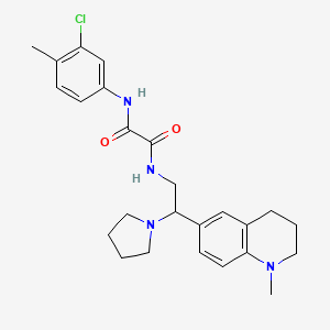 molecular formula C25H31ClN4O2 B2792027 N-(3-chloro-4-methylphenyl)-N'-[2-(1-methyl-1,2,3,4-tetrahydroquinolin-6-yl)-2-pyrrolidin-1-ylethyl]ethanediamide CAS No. 922119-97-9