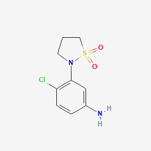 molecular formula C9H11ClN2O2S B2792034 4-Chloro-3-(1,1-dioxidoisothiazolidin-2-YL)aniline CAS No. 494776-93-1