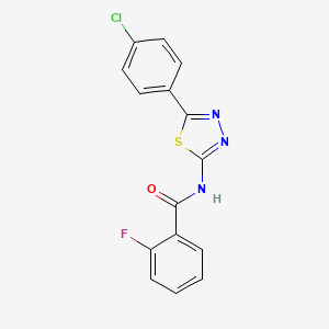 molecular formula C15H9ClFN3OS B2792035 N-(5-(4-chlorophenyl)-1,3,4-thiadiazol-2-yl)-2-fluorobenzamide CAS No. 179232-88-3