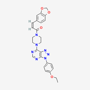 (Z)-3-(benzo[d][1,3]dioxol-5-yl)-1-(4-(3-(4-ethoxyphenyl)-3H-[1,2,3]triazolo[4,5-d]pyrimidin-7-yl)piperazin-1-yl)prop-2-en-1-one
