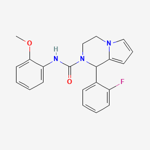 molecular formula C21H20FN3O2 B2792049 1-(2-fluorophenyl)-N-(2-methoxyphenyl)-3,4-dihydro-1H-pyrrolo[1,2-a]pyrazine-2-carboxamide CAS No. 899749-81-6