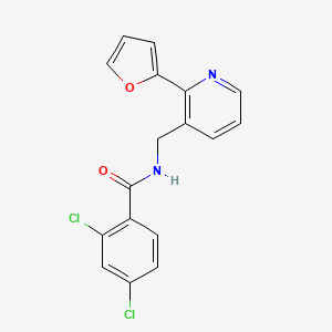 2,4-dichloro-N-((2-(furan-2-yl)pyridin-3-yl)methyl)benzamide