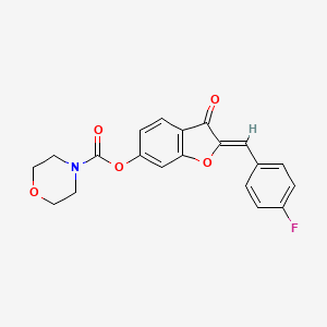 molecular formula C20H16FNO5 B2792060 (Z)-2-(4-fluorobenzylidene)-3-oxo-2,3-dihydrobenzofuran-6-yl morpholine-4-carboxylate CAS No. 848065-07-6