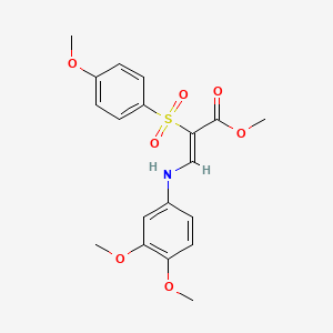 molecular formula C19H21NO7S B2792062 methyl (2Z)-3-[(3,4-dimethoxyphenyl)amino]-2-[(4-methoxyphenyl)sulfonyl]acrylate CAS No. 1327176-84-0