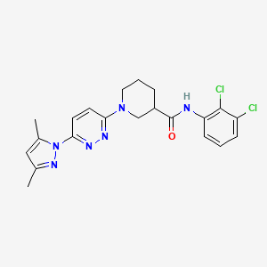 molecular formula C21H22Cl2N6O B2792065 N-(2,3-dichlorophenyl)-1-(6-(3,5-dimethyl-1H-pyrazol-1-yl)pyridazin-3-yl)piperidine-3-carboxamide CAS No. 1334375-54-0