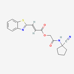 molecular formula C18H17N3O3S B2792068 [2-[(1-cyanocyclopentyl)amino]-2-oxoethyl] (E)-3-(1,3-benzothiazol-2-yl)prop-2-enoate CAS No. 1002046-05-0