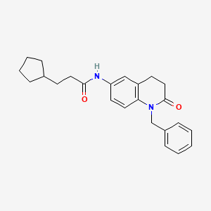 molecular formula C24H28N2O2 B2792069 N-(1-benzyl-2-oxo-1,2,3,4-tetrahydroquinolin-6-yl)-3-cyclopentylpropanamide CAS No. 950464-15-0