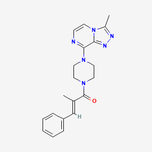 molecular formula C20H22N6O B2792075 (E)-2-methyl-1-(4-(3-methyl-[1,2,4]triazolo[4,3-a]pyrazin-8-yl)piperazin-1-yl)-3-phenylprop-2-en-1-one CAS No. 2034997-12-9