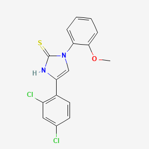 molecular formula C16H12Cl2N2OS B2792077 4-(2,4-dichlorophenyl)-1-(2-methoxyphenyl)-1H-imidazole-2-thiol CAS No. 306956-18-3