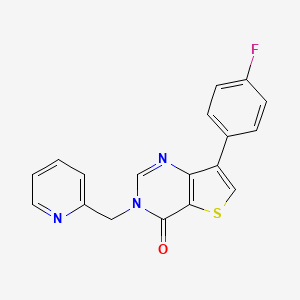 molecular formula C18H12FN3OS B2792079 7-(4-fluorophenyl)-3-(pyridin-2-ylmethyl)thieno[3,2-d]pyrimidin-4(3H)-one CAS No. 1029794-96-4