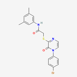 molecular formula C20H18BrN3O2S B2792091 2-((4-(4-bromophenyl)-3-oxo-3,4-dihydropyrazin-2-yl)thio)-N-(3,5-dimethylphenyl)acetamide CAS No. 899759-63-8