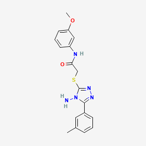 molecular formula C18H19N5O2S B2792093 2-((4-amino-5-(m-tolyl)-4H-1,2,4-triazol-3-yl)thio)-N-(3-methoxyphenyl)acetamide CAS No. 843635-01-8