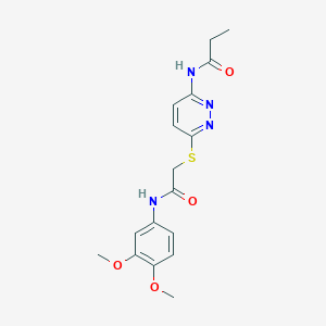 N-(6-((2-((3,4-dimethoxyphenyl)amino)-2-oxoethyl)thio)pyridazin-3-yl)propionamide