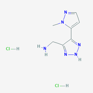 molecular formula C7H12Cl2N6 B2792095 [5-(2-Methylpyrazol-3-yl)-2H-triazol-4-yl]methanamine;dihydrochloride CAS No. 2247105-82-2