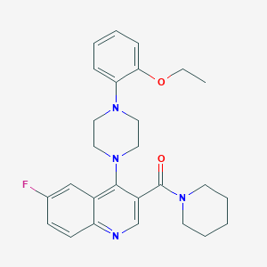 molecular formula C27H31FN4O2 B2792097 (4-(4-(2-Ethoxyphenyl)piperazin-1-yl)-6-fluoroquinolin-3-yl)(piperidin-1-yl)methanone CAS No. 1326936-23-5