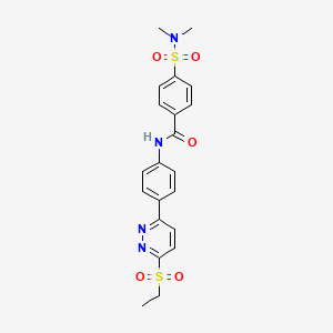 molecular formula C21H22N4O5S2 B2792098 4-(N,N-dimethylsulfamoyl)-N-(4-(6-(ethylsulfonyl)pyridazin-3-yl)phenyl)benzamide CAS No. 921839-83-0
