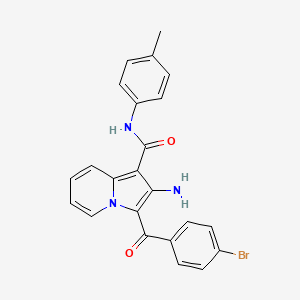 molecular formula C23H18BrN3O2 B2792100 2-amino-3-(4-bromobenzoyl)-N-(p-tolyl)indolizine-1-carboxamide CAS No. 898417-09-9