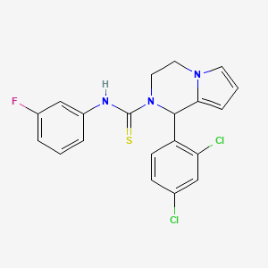 molecular formula C20H16Cl2FN3S B2792105 1-(2,4-dichlorophenyl)-N-(3-fluorophenyl)-3,4-dihydropyrrolo[1,2-a]pyrazine-2(1H)-carbothioamide CAS No. 393825-41-7