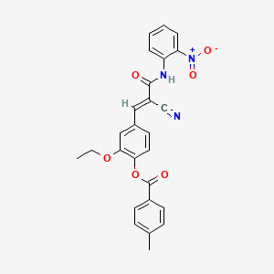 molecular formula C26H21N3O6 B2792108 [4-[(E)-2-cyano-3-(2-nitroanilino)-3-oxoprop-1-enyl]-2-ethoxyphenyl] 4-methylbenzoate CAS No. 522655-64-7