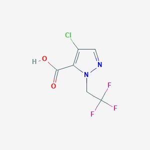 molecular formula C6H4ClF3N2O2 B2792109 4-chloro-1-(2,2,2-trifluoroethyl)-1H-pyrazole-5-carboxylic acid CAS No. 1855945-97-9