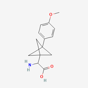 molecular formula C14H17NO3 B2792111 2-Amino-2-[3-(4-methoxyphenyl)-1-bicyclo[1.1.1]pentanyl]acetic acid CAS No. 2287268-11-3
