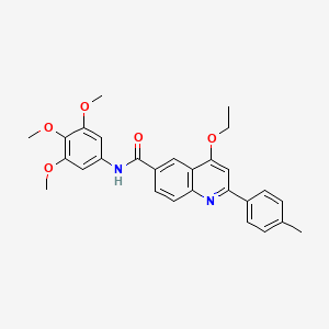molecular formula C28H28N2O5 B2792113 4-ethoxy-2-(4-methylphenyl)-N-(3,4,5-trimethoxyphenyl)quinoline-6-carboxamide CAS No. 1114834-09-1