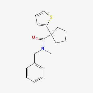 molecular formula C18H21NOS B2792120 N-benzyl-N-methyl-1-(thiophen-2-yl)cyclopentanecarboxamide CAS No. 1049573-93-4