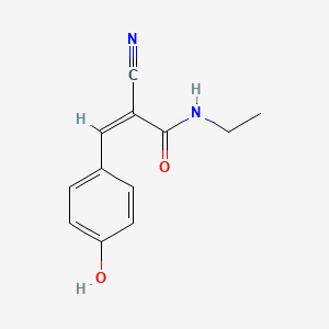 molecular formula C12H12N2O2 B2792128 (Z)-2-cyano-N-ethyl-3-(4-hydroxyphenyl)prop-2-enamide CAS No. 324567-18-2