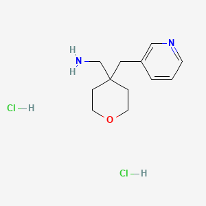 molecular formula C12H20Cl2N2O B2792133 [4-(Pyridin-3-ylmethyl)oxan-4-yl]methanamine dihydrochloride CAS No. 1393330-72-7