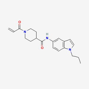 molecular formula C20H25N3O2 B2792135 1-Prop-2-enoyl-N-(1-propylindol-5-yl)piperidine-4-carboxamide CAS No. 2411220-51-2