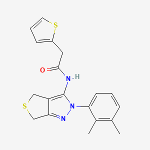 molecular formula C19H19N3OS2 B2792141 N-(2-(2,3-dimethylphenyl)-4,6-dihydro-2H-thieno[3,4-c]pyrazol-3-yl)-2-(thiophen-2-yl)acetamide CAS No. 450343-83-6