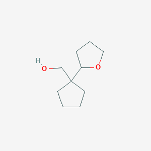 molecular formula C10H18O2 B2792145 [1-(Oxolan-2-yl)cyclopentyl]methanol CAS No. 2160764-53-2
