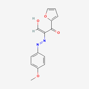 molecular formula C14H12N2O4 B2792149 (2E)-3-(furan-2-yl)-2-[2-(4-methoxyphenyl)hydrazin-1-ylidene]-3-oxopropanal CAS No. 330574-84-0