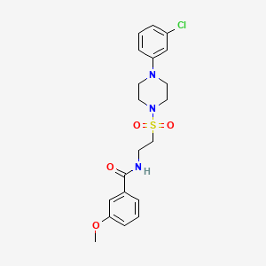 molecular formula C20H24ClN3O4S B2792158 N-(2-((4-(3-chlorophenyl)piperazin-1-yl)sulfonyl)ethyl)-3-methoxybenzamide CAS No. 899967-04-5