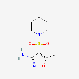 molecular formula C9H15N3O3S B2792166 5-Methyl-4-(piperidin-1-ylsulfonyl)isoxazol-3-amine CAS No. 1354507-40-6