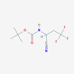 molecular formula C9H13F3N2O2 B2792168 tert-butyl N-(1-cyano-3,3,3-trifluoropropyl)carbamate CAS No. 1803605-33-5