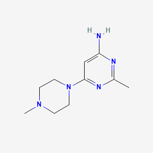 molecular formula C10H17N5 B2792172 2-Methyl-6-(4-methylpiperazin-1-yl)pyrimidin-4-amine CAS No. 1104376-15-9