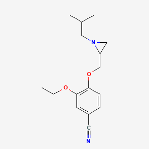 molecular formula C16H22N2O2 B2792173 3-Ethoxy-4-[[1-(2-methylpropyl)aziridin-2-yl]methoxy]benzonitrile CAS No. 2418679-11-3
