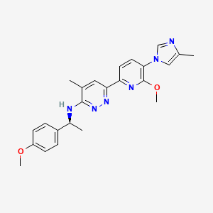 molecular formula C24H26N6O2 B2792177 6-[6-methoxy-5-(4-methylimidazol-1-yl)pyridin-2-yl]-N-[(1S)-1-(4-methoxyphenyl)ethyl]-4-methylpyridazin-3-amine CAS No. 1914989-80-2