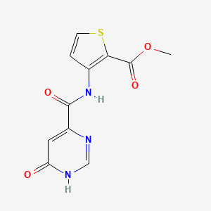 molecular formula C11H9N3O4S B2792180 Methyl 3-(6-hydroxypyrimidine-4-carboxamido)thiophene-2-carboxylate CAS No. 2034578-40-8