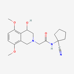 molecular formula C19H25N3O4 B2792182 N-(1-cyanocyclopentyl)-2-(4-hydroxy-5,8-dimethoxy-3,4-dihydro-1H-isoquinolin-2-yl)acetamide CAS No. 1326541-94-9