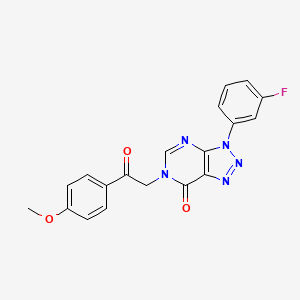 molecular formula C19H14FN5O3 B2792184 3-(3-Fluorophenyl)-6-[2-(4-methoxyphenyl)-2-oxoethyl]triazolo[4,5-d]pyrimidin-7-one CAS No. 872590-66-4