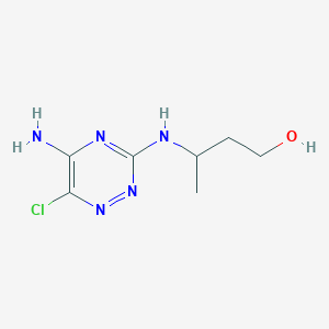 molecular formula C7H12ClN5O B2792188 3-[(5-Amino-6-chloro-1,2,4-triazin-3-yl)amino]butan-1-ol CAS No. 1865147-87-0