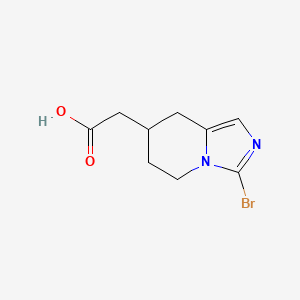 molecular formula C9H11BrN2O2 B2792190 2-(3-Bromo-5,6,7,8-tetrahydroimidazo[1,5-a]pyridin-7-yl)acetic acid CAS No. 1781693-09-1