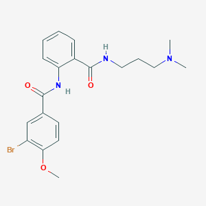 molecular formula C20H24BrN3O3 B279220 3-bromo-N-(2-{[3-(dimethylamino)propyl]carbamoyl}phenyl)-4-methoxybenzamide 